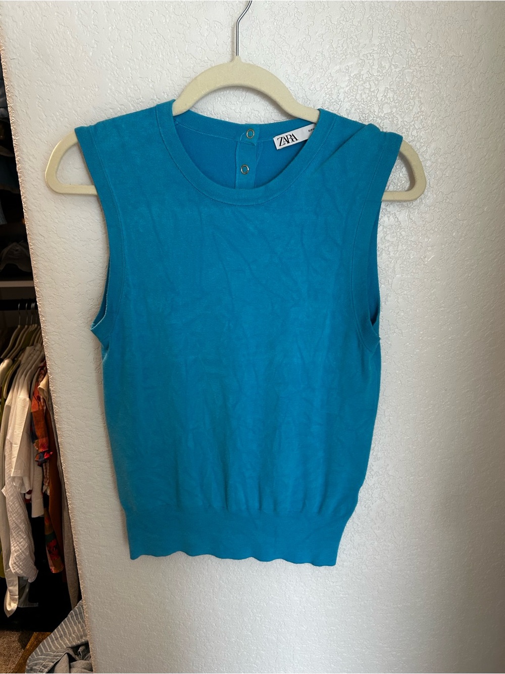 Zara Teal/Blue Sleeveless Knit Top